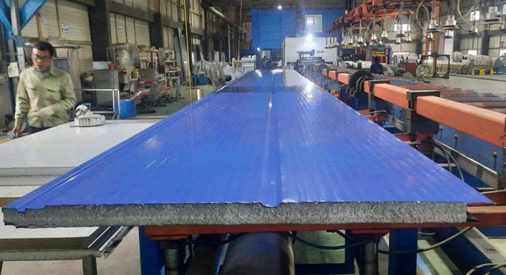 Mua vách ngoài EPS panel xanh dương