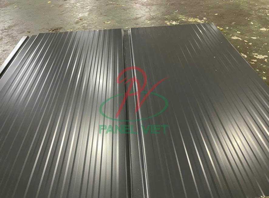 thi công panel rockwool màu xám